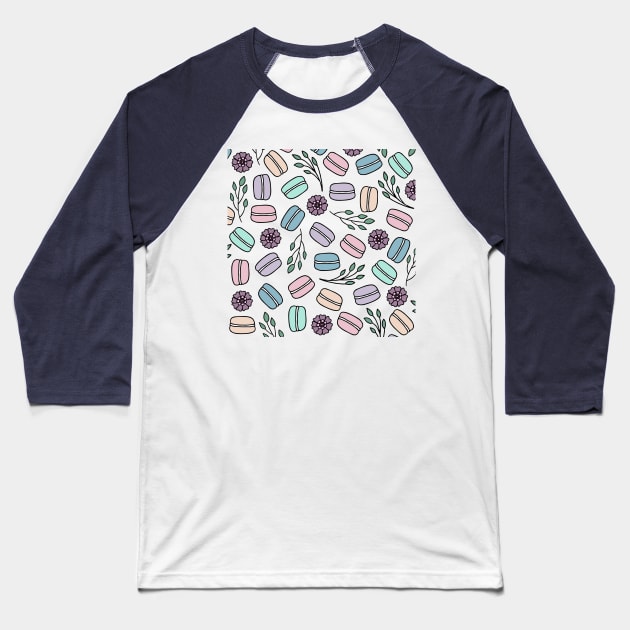 Macarons and Flowers | Dessert | French | Cafe | Macaroons Baseball T-Shirt by HLeslie Design